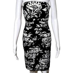 White House Black Market Floral Halter  100% Silk Mini Dress Sz 6 Good Condition
